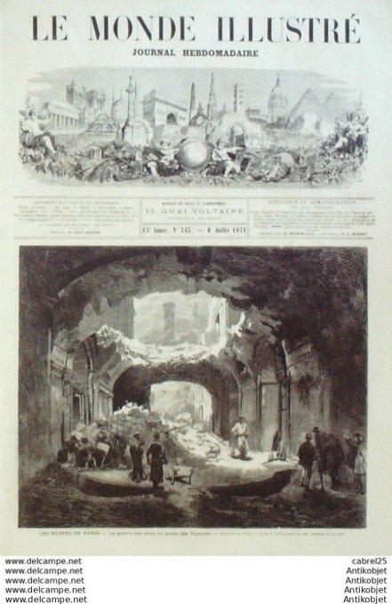 Le Monde illustré 1871 n°743 Allemagne Hambourg Teutonia Marseille (13) Nd Garde If Issy (92) Anglet