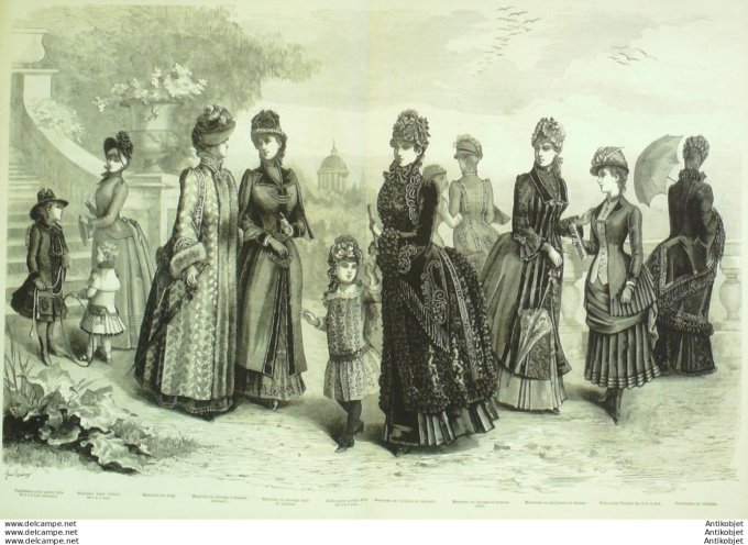 Gravure de mode La Mode illustrée (Maison Coussinet)