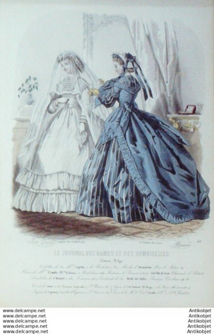 Journal des Dames Demoiselles 1865 # 777 (Maison Gagelin) mariée