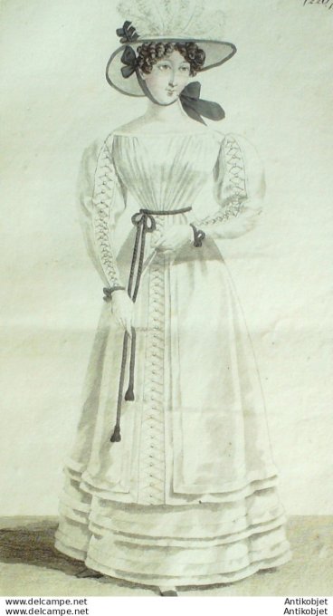 Costume Parisien 1824 # 2267 Blouze tunique d'Organdy Cordelière