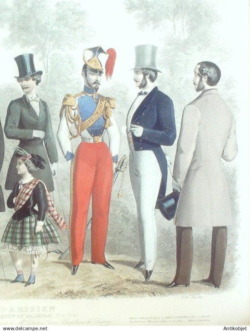 Gravure de Mode originale Le Parisien 1857 # 90 (Maison Desprey)