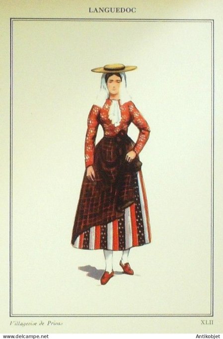 Auvergne-Rhône-Alpes Ardèchois Privas (07) Villageoise signé  par P.A Leroux XXème