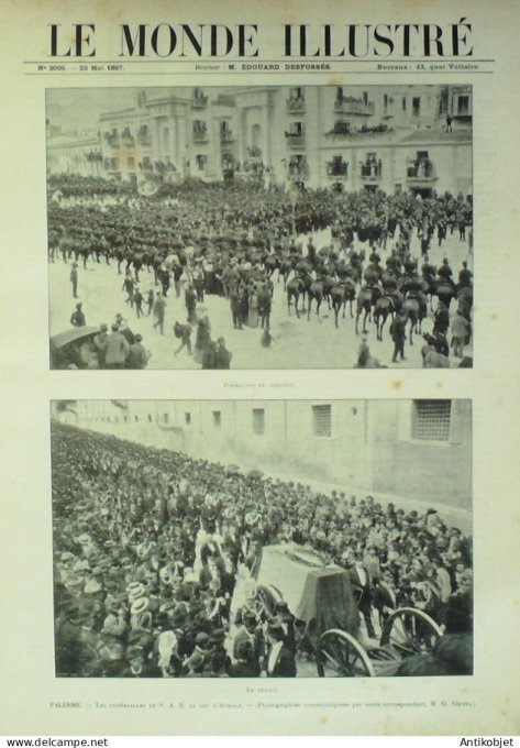 Le Monde illustré 1897 n°2095 Dreux (28) Palerme Aumale Ethiopie ras Makonnen Harrar