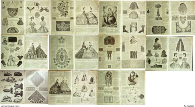 Mode illustree  1865 Lot de 11 journaux