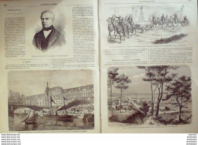 Le Monde illustré 1864 n°366 Mexico Japon Yokohoma Usa New York Pologne Lopinsky Danemark