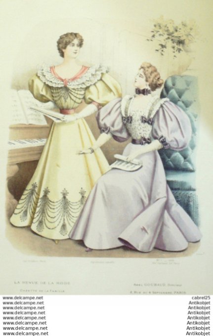 Gravure Mode La Gazette 1895 # 51 (Old Fashion plate)