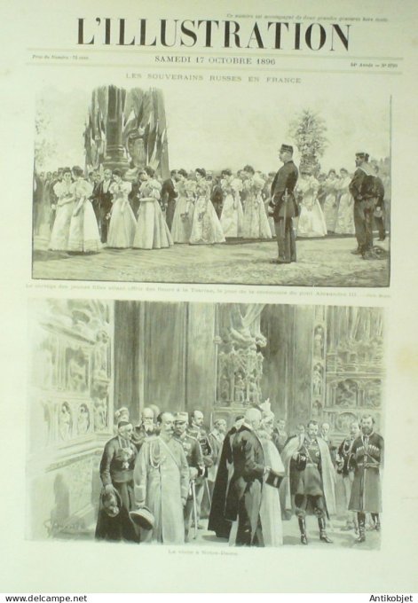 L'illustration 1896 n°2799 Sèvres (92) Chalons (51) Russie Pont Alexandre III Impératrice Alexandra 