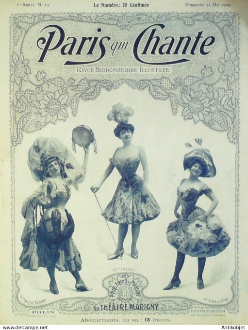 Paris qui chante 1903 #19 Favart Caribert Marinier Alberthal Angèle Moreau