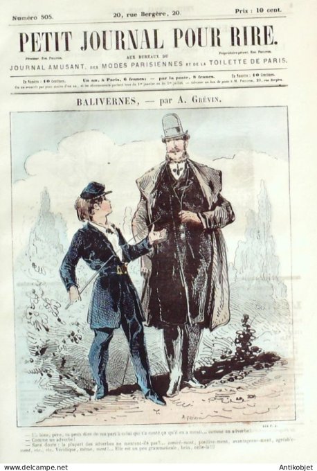 Petit journal pour Rire 1864 # 505 Journee d'un conscrit Randon