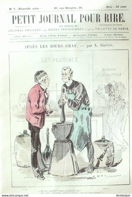 Petit journal pour Rire 1868 # 7 Le Cercle de mon ami chose Pelcoq
