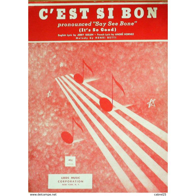 Seelen Jerry/Betti Henri C'est Si Bon 1947