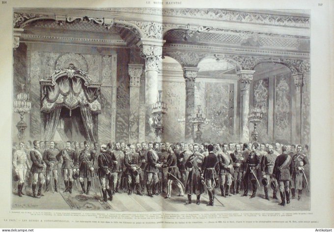 Le Monde illustré 1878 n°1099 Turquie Constantinople Sultan Abd Ul Hamid Beylerbey Le Bon Marche