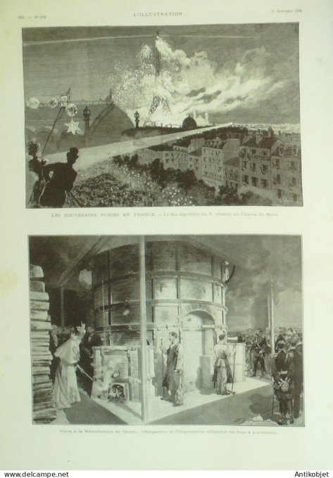 L'illustration 1896 n°2799 Sèvres (92) Chalons (51) Russie Pont Alexandre III Impératrice Alexandra 