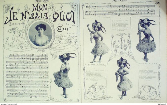 Paris qui chante 1903 n° 19 Favart Caribert Marinier Alberthal Angèle Moreau