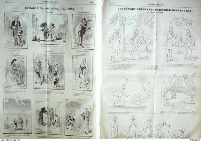 Le Journal Amusant 1880 # 1236 Les songes revelateurs d'Emile Blandureau par Leonce Petit