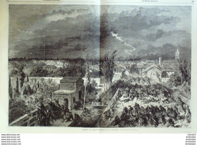 Le Monde illustré 1860 n°185 Landernau Quimperlé Quinerch Ste-Anne Auray (29) Lorient (56) fort port