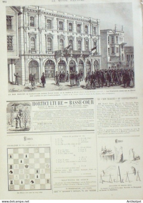 Le Monde illustré 1878 n°1099 Turquie Constantinople Sultan Abd Ul Hamid Beylerbey Le Bon Marche