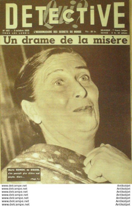 Détective 1955 # 483 Ajaccio Digoin Ste-Marie-de-Ré Liocourt Melun