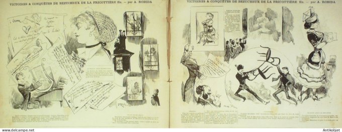 La Caricature 1881 #  59 L'hiver en province Trock Victoires de Bezucheux de la Fricotière Robida D