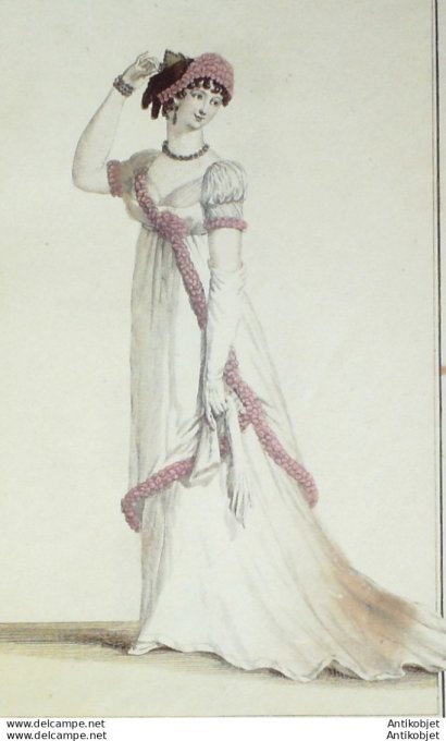Gravure de mode Costume Parisien 1804 n° 533 (An 12) Costume de bal