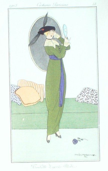 Metzanov Aris Pochoir Mode Art Deco n°  53-1913 Journal des Dames