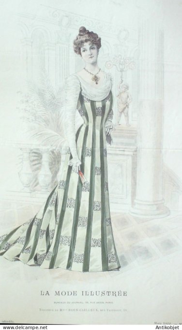 Gravure Mode illustree 1900 #  9 (Old Fashion plate) RARE