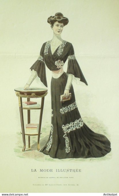 Gravure Mode illustree 1904 #  3 (Old Fashion plate) RARE