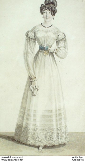 Costume Parisien 1822 # 2098 Blouse mousseline Robe perkale