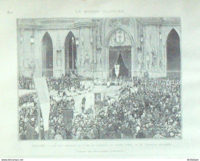 Le Monde illustré 1891 n°1781 Orléans (45) Jeanne d'Arc Ste-Croix