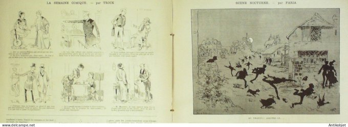 La Caricature 1885 #311 Soir de première Job Sorel Henri Pagat Loys Gino
