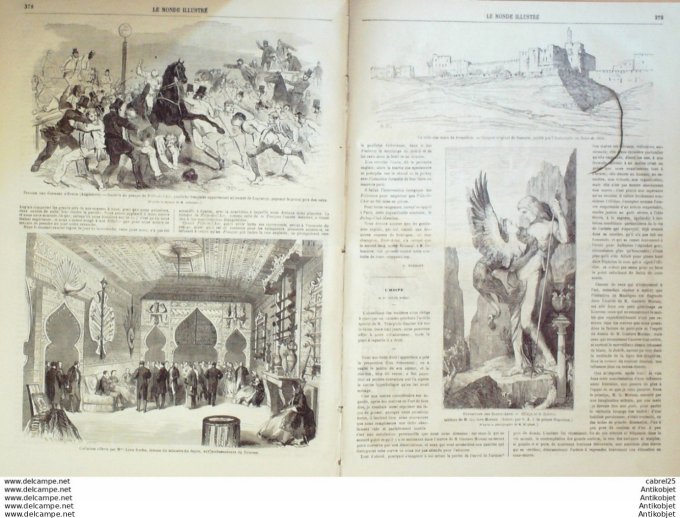 Le Monde illustré 1864 n°374 Algérie Oran Djleila Marseille (13) Japon Taicoun Angleterre Epsom