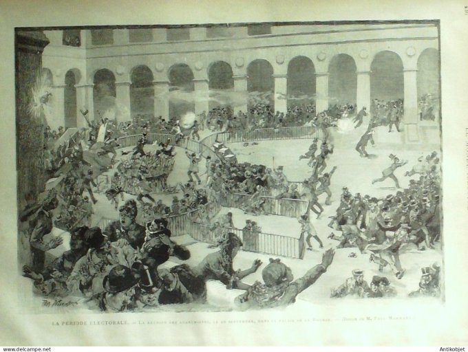 Le Monde illustré 1885 n°1488 Belgique Anvers période électorale
