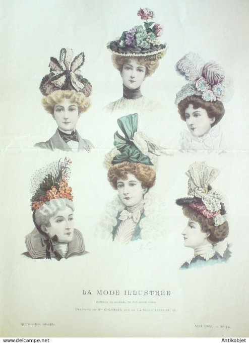 Gravure Mode illustree 1900 # 16 (Old Fashion plate) RARE