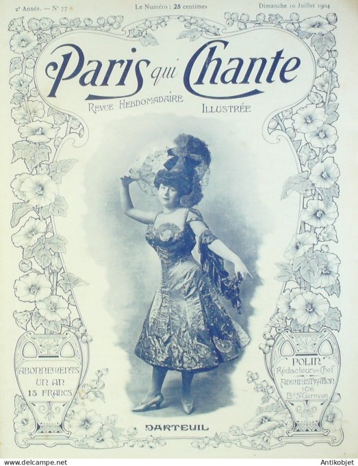 Paris qui chante 1904 n° 77 Darteuil Dechaume Villé Thibaud Honoré Debroussy