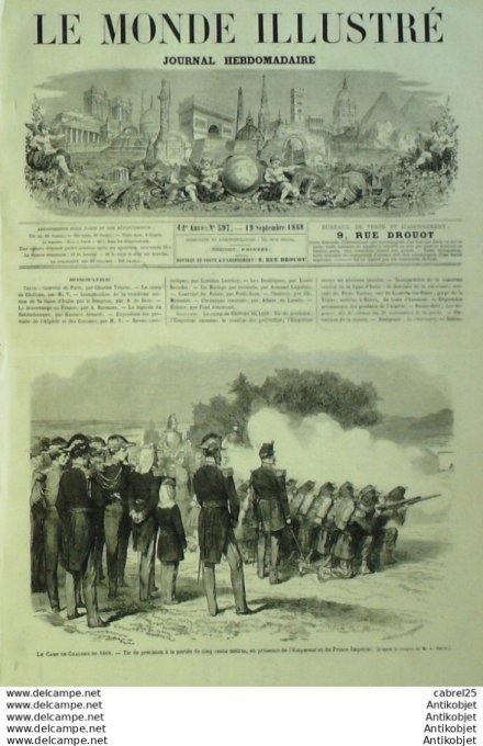 Le Monde illustré 1868 n°597 Montfermeil (93) Chalons (51) Italie Loueche Trient Simplon