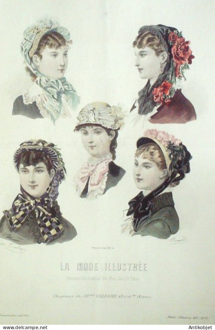 Gravure Mode illustree 1881 # 17 (Old Fashion plate)