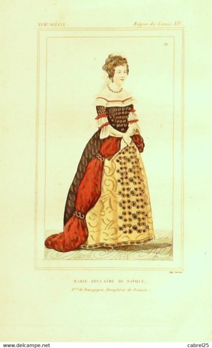 Figure d'histoire ADELAIDE de SAVOIE Marie Dauphine de FRANCE 17ème 1852