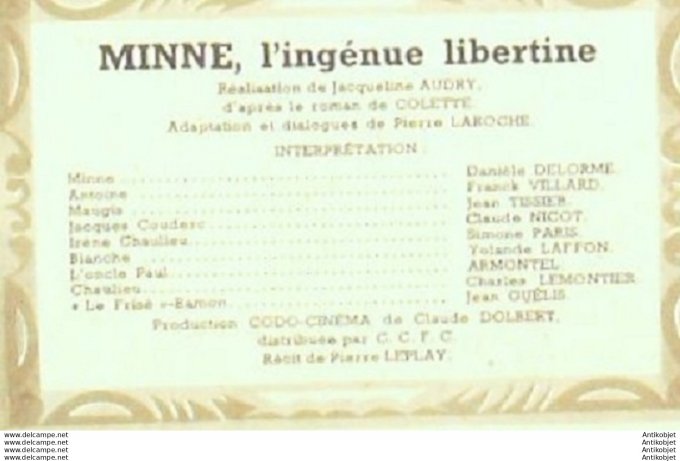 Minne l'ingénue libertine Armontel Danièle Delorme