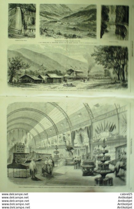 Le Monde illustré 1868 n°597 Montfermeil (93) Chalons (51) Italie Loueche Trient Simplon