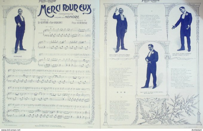 Paris qui chante 1904 n° 77 Darteuil Dechaume Villé Thibaud Honoré Debroussy