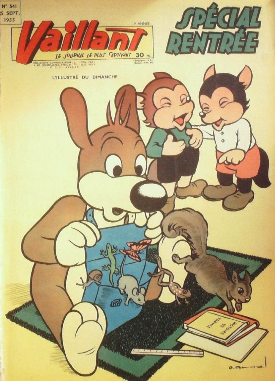 PIF Vaillant 1955 n°541, Capitaine Cormoran, Pif le chien, Placid et Muzo