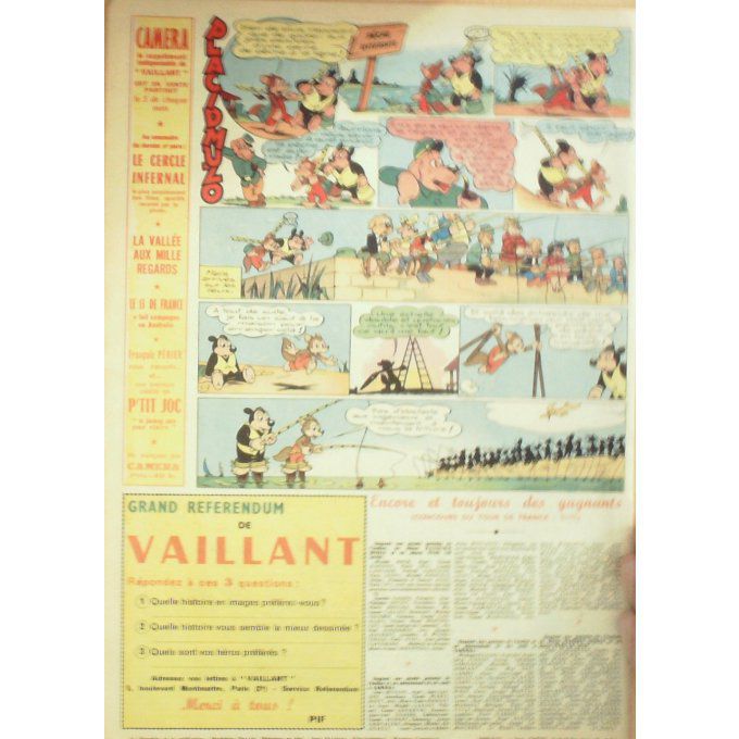 PIF Vaillant 1955 n°541, Capitaine Cormoran, Pif le chien, Placid et Muzo