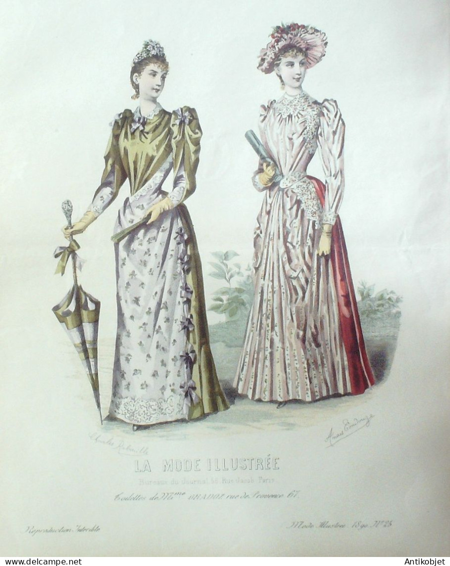 Gravure Mode illustree 1890 # 25 (Old Fashion plate) RARE