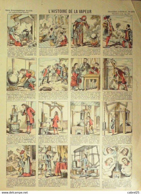 Histoire  de La Vapeur (Pellerin d'epinal)