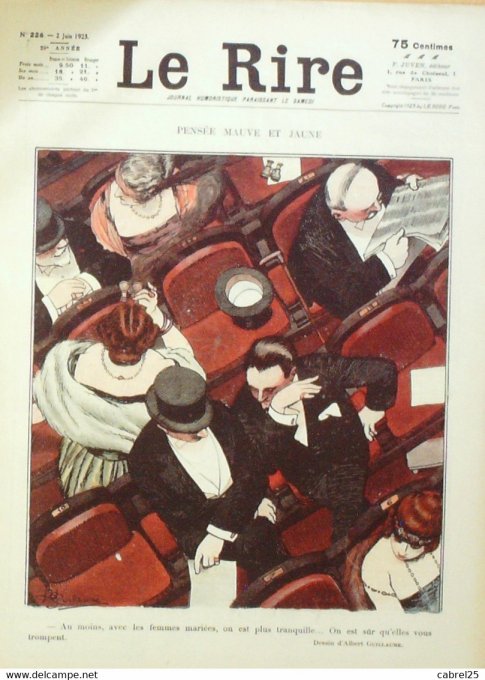 Le Rire 1923 n°226 Guillaume Capy Vertès Gerbault Roussau Nob Falké Arnac Dharm Roux