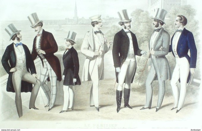 Gravure de Mode originale Le Parisien 1854 # 55 (Maison Desprey)