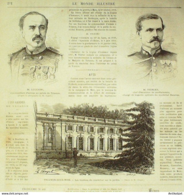 Le Monde illustré 1873 n°863 Villiers-sur-Morin (77)  Metz Courcelles-sur-Nied (57) Procès Mal Bazai