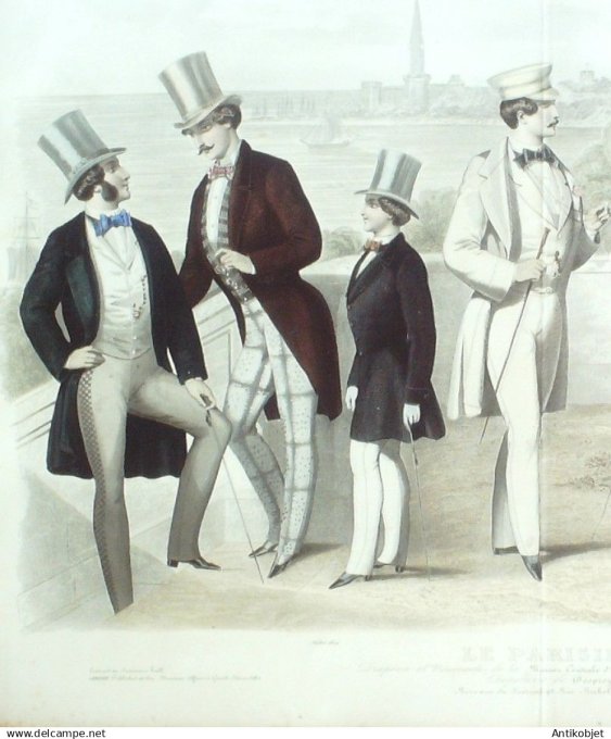Gravure de Mode originale Le Parisien 1854 # 55 (Maison Desprey)