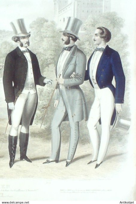 Gravure de Mode originale Le Parisien 1854 # 55 (Maison Desprey)