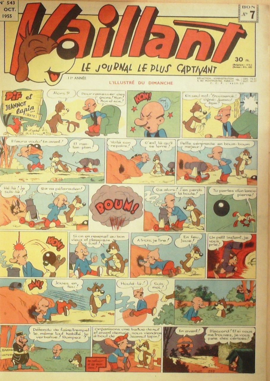 PIF Vaillant 1955 n°543 Capitaine Cormoran Pif le chien